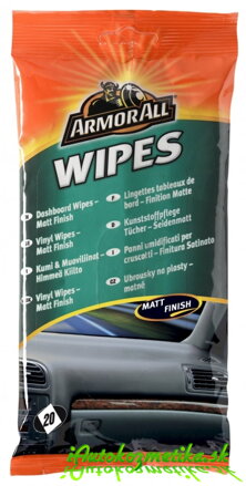 ARMOR ALL Utierky na plasty matné - Wipes Matt Finish 20Ks