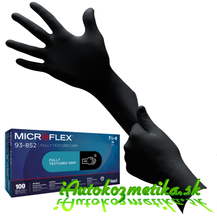 Nitrilové rukavice ANSELL 93-852 MICROFLEX® - Čierne veľ. L 100ks