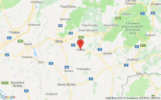 Google map: 1.mája 938, 95201 Vráble